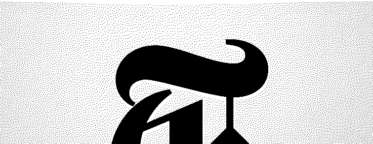 A dithered image of the New York Times logo, cropped so only the top part of the logo is visible
