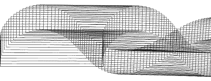 A dithered abstract image of a mesh.